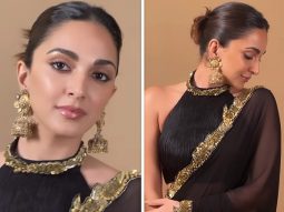 Kiara Advani is elegant as ever in a beautiful black and golden saree for Umang 2023