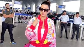Nora Fatehi strikes a pose for paps at the airport