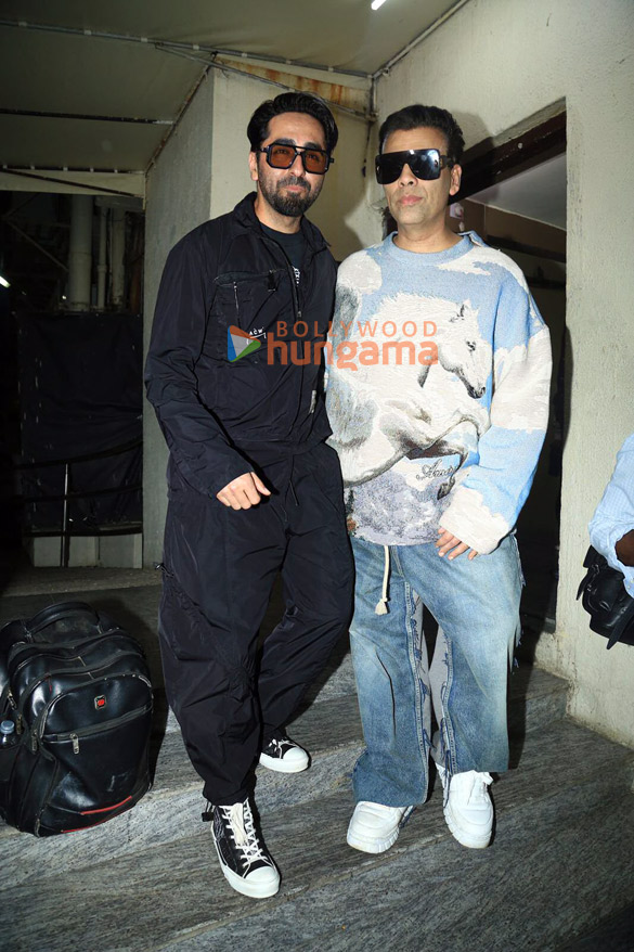 photos ayushmann khurrana karan johar and anup soni snapped at juhu pvr 1