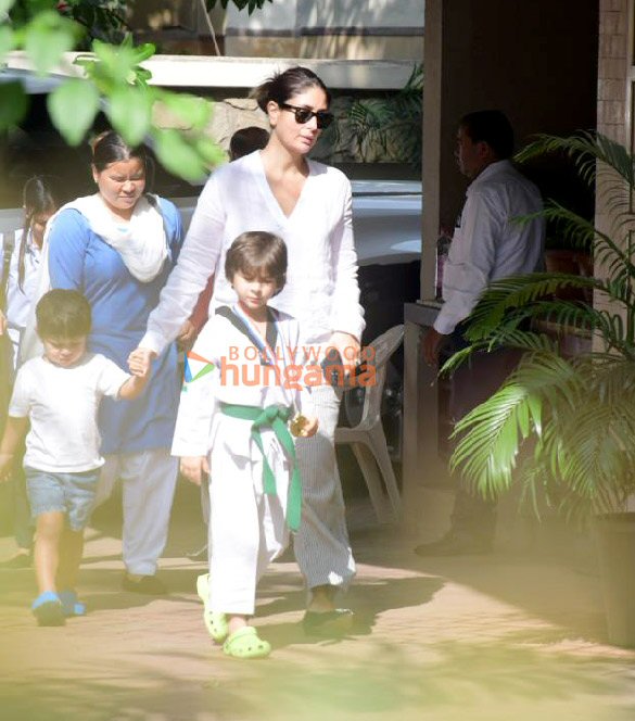 Photos: Kareena Kapoor Khan & her kids spotted outside her residence in Bandra