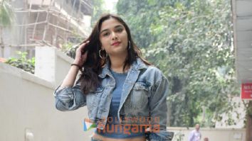 Photos: Saiee Manjrekar snapped outside the Exceed office in Bandra