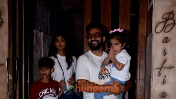 Photos: Shilpa Shetty snapped with family at Bandra