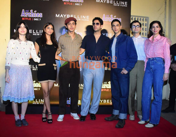 photos suhana khan khushi kapoor agastya nanda and others snapped promoting the archies 2