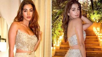 Pooja Hegde dazzles in a stunning silver ensemble, stealing the spotlight at Rahul Jhangiani’s sangeet with her ethereal charm