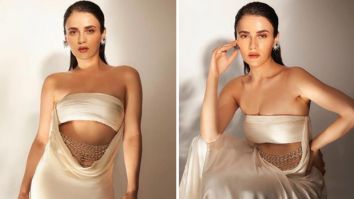 Radhika Madan exudes elegance in an ivory gown adorned with pearl embellishments, making her Christmas attire exceptionally sophisticated