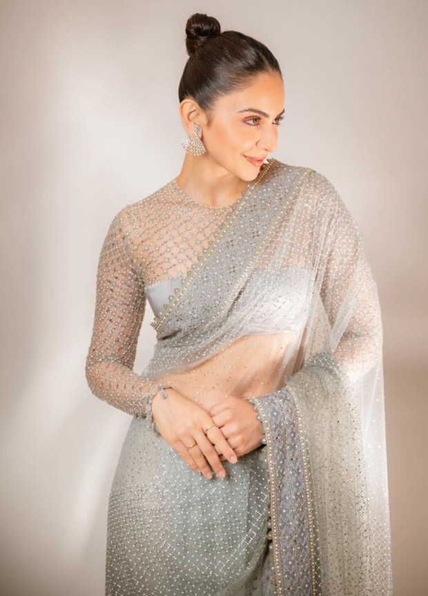 Rakul Preet Singh shines brighter than the stars in silver embellished Tarun Tahiliani saree