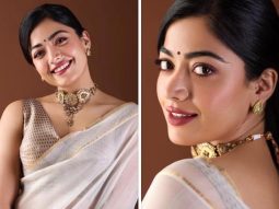 Rashmika Mandanna goes ethnic chic in ivory saree by Raw Mango for Animal promotions