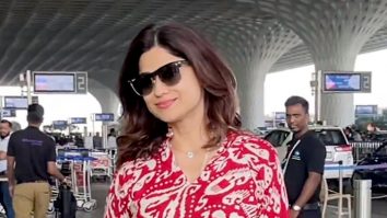 Shamita Shetty sports a red co-ords set at the airport
