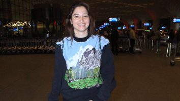 So sweet! Tamannaah Bhatia cuts cake with a fan at the airport