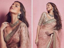 Tara Sutaria stuns in a mauve saree, embodying timeless elegance for the perfect wedding guest look