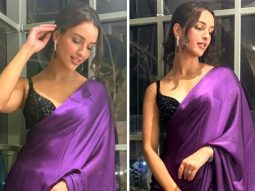 Triptii Dimri makes a chic case for a purple statement satin saree perfect for the wedding season