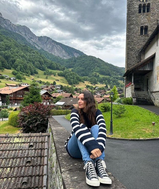 Triptii Dimri paints Zurich blue with her stunning style in a striped top and jeans
