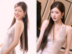 Zhao Lusi, Chinese actress, radiates glamour in Indian designer Rahul Mishra’s silver halter gown with delicate floral embroidery