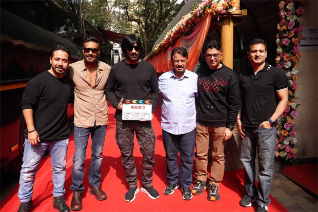 Ravi Teja gives the mahurat clap for Ajay Devgn’s Raid 2; see pics