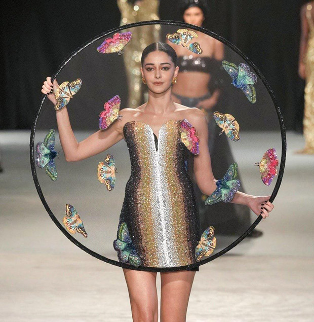 Ananya Panday dons mini black dress with butterfly embroidered giant prop at Paris Haute Couture Week 2024 debut for designer Rahul Mishra, watch 
