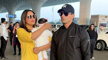 Adorable family! Bipasha Basu & Karan Singh Grover with baby Devi at the airport