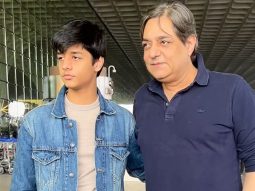 Chandrachur Singh poses with son Shraanajai at the airport