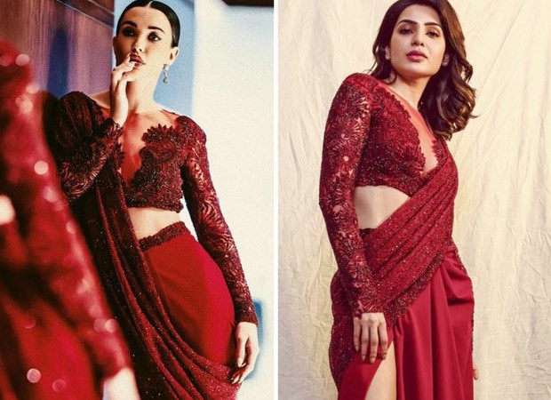 Fashion Face Off: Samantha Ruth Prabhu or Amy Jackson, who wore the red Krésha Bajaj pre-stitched saree with side slit better