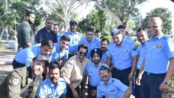 Fighter duo Hrithik Roshan and Anil Kapoor strike a pose with IAF officers at Pune Air Force Station, see photos
