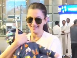 Gauahar Khan & Zaid Darbar share a cute moment with son Zehaan at the airport