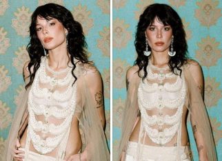 Halsey radiates chic vibes in Anamika Khanna’s white embroidered cut-out top and ripped satin pants in Mumbai, see pics