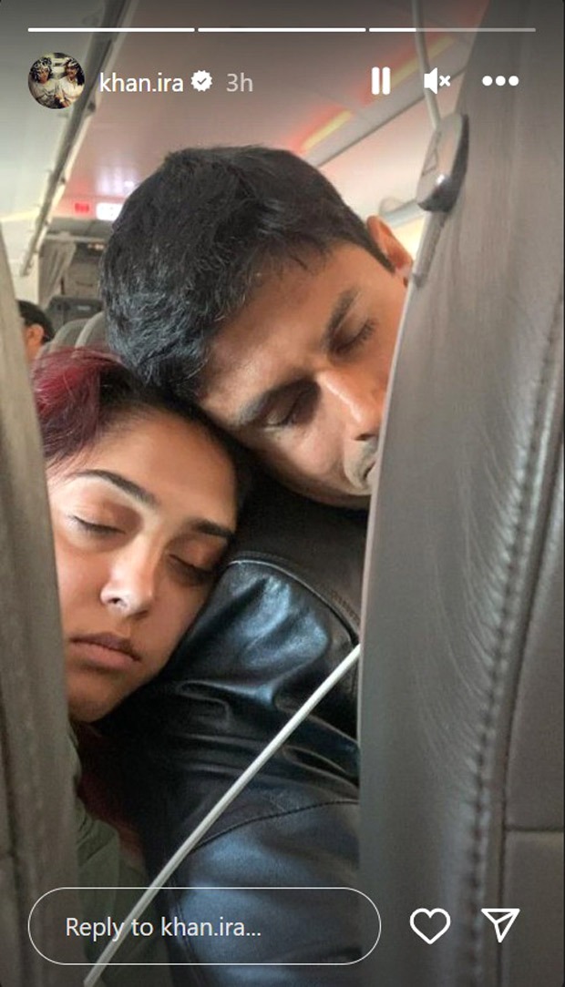 Ira Khan shares adorable in-flight snapshot with husband Nupur Shikhare; see pic