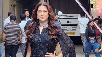 Juhi Chawla gets clicked in a dazzling outfit at Jhalak Dikhhla Jaa sets