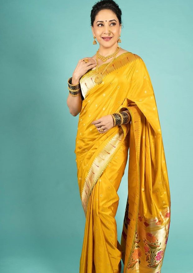 Madhuri Dixit turns into a Marathi Mulgi, spreading Makar Sankranti cheer in yellow saree 