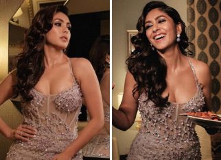 Mrunal Thakur graces the Filmfare Awards in ethereal elegance, donning a pastel gown by Falguni & Shane Peacock