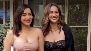 Neha & Aisha Sharma smile for paps as they get clicked in the city