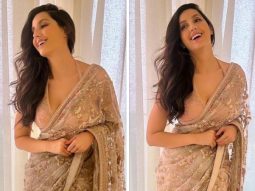 Nora Fatehi in beige saree by Shymal & Bhumika is all things beautiful and stunning