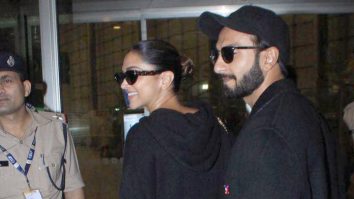 Power Couple Ranveer Singh & Deepika Padukone twin in black at the airport