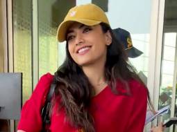 Rashmika Mandanna looks absolutely cute in a red tshirt and denim