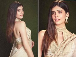 Sanjana Sanghi weaves a picture of elegance in an ivory saree for Gauravvanta Gujarati Awards