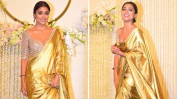 Shriya Saran is all things golden in a gorgeous silk saree