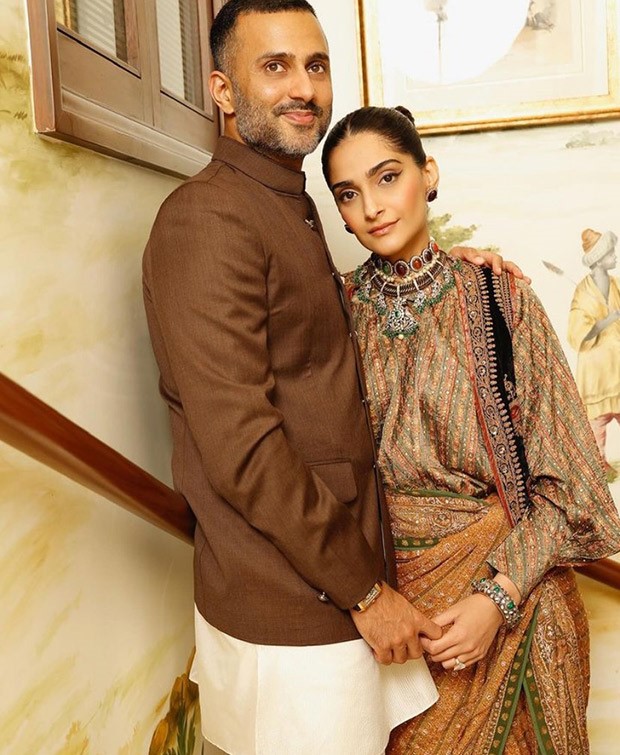 Sonam Kapoor and Anand Ahuja exude regal elegance as they embrace brown ethnic ensembles for a romantic date night