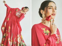 Sonam Kapoor is imparting a sense of spring even in winters by wearing her red floral Anarkali