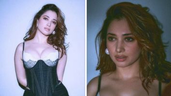 Tamannaah Bhatia slays the style game in a chic black corset top and skirt at the Animal Success Party