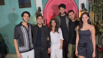Team Kho Gaye Hum Kahan poses for paps post dinner