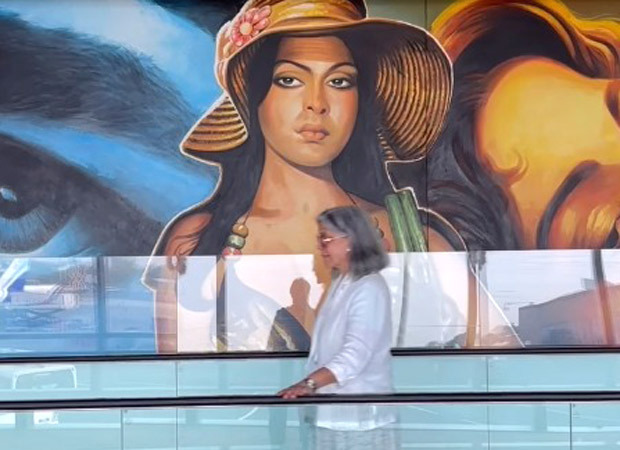Zeenat Aman encounters mural of herself at Mumbai airport; says, “The past is etched in stone, or in this case, painted on the walls!”