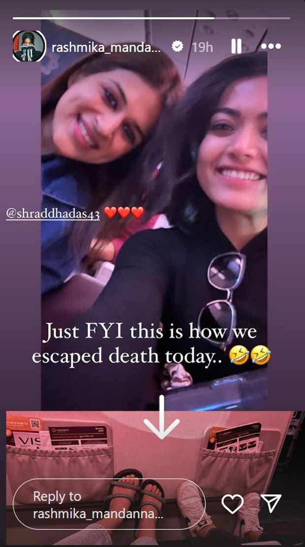 Rashmika Mandanna shares harrowing experience as flight makes emergency landing; says, “This is how we escaped death today”