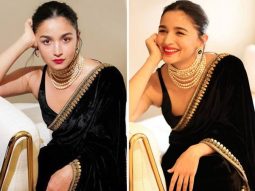 Alia Bhatt takes over London in black velvet Sabyasachi saree for Poacher screening