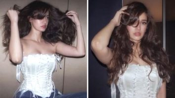 Disha Patani looks chic as ever in a white corset top and blue jeans