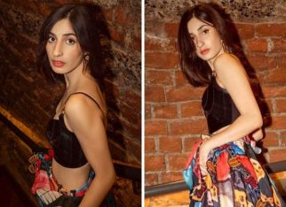 Dot stuns in a layered Shivan & Narresh skirt paired with chic boots