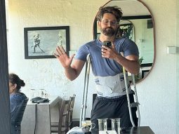 Hrithik Roshan pens thoughtful note on “Male strength” after an injury; poses in crutches