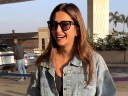 Kriti Kharbanda flashes a cute smile for paps at the airport