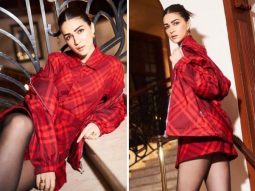 Kriti Sanon slays in a chic checkered Burberry shirt dress worth Rs. 95,589 to promote Teri Baaton Mein Aisa Uljha Jiya