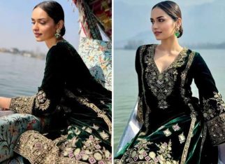 Manushi Chhillar dazzles in velvet suit for Operation Valentine promotion