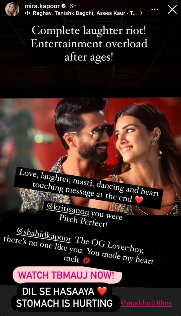 Mira Rajput reviews Shahid Kapoor starrer Teri Baaton Mein Aisa Uljha Jiya; calls it ‘complete laughter riot’: “The OG Lover-Boy, there’s no one like you” 