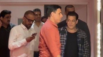 Paps capture a glimpse of Salman Khan as he gets clicked at a screening